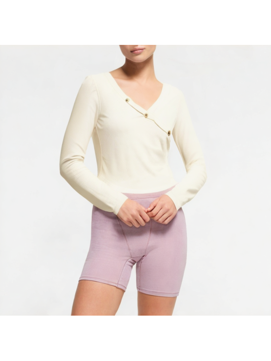 High-End V-Neck Straight Shoulder Long Sleeves