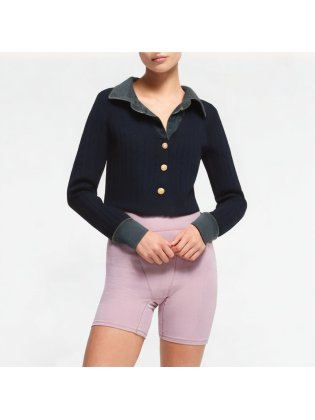 Denim Splicing Fake Two-Piece Long-Sleeved Top