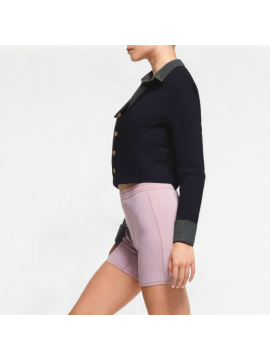 Denim Splicing Fake Two-Piece Long-Sleeved Top