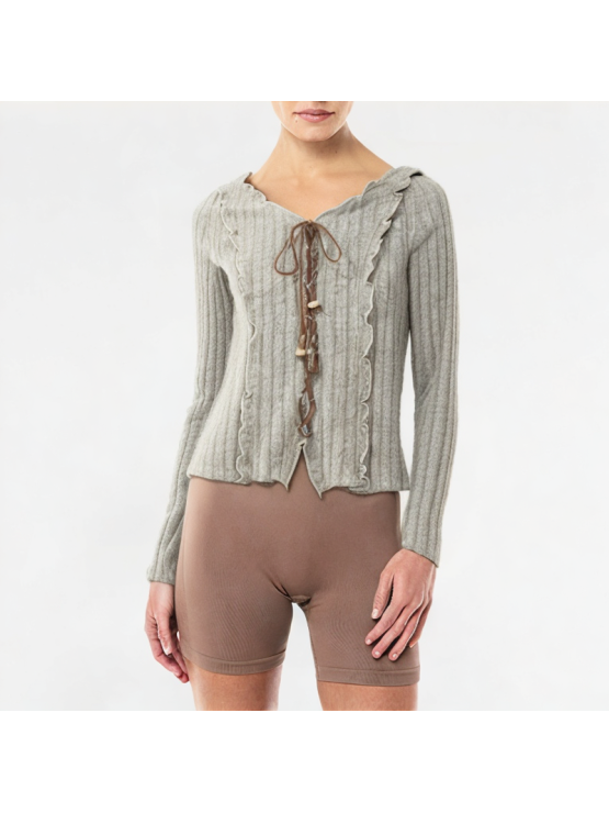 Slim Fit V-Neck Knitted Long Sleeve