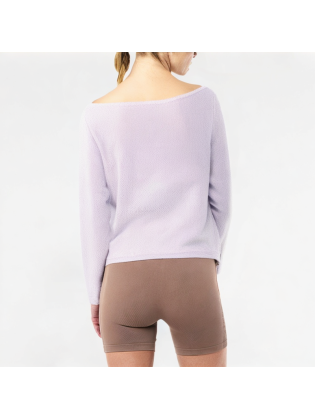 Solid Color U-Neck Pleated Long Sleeve