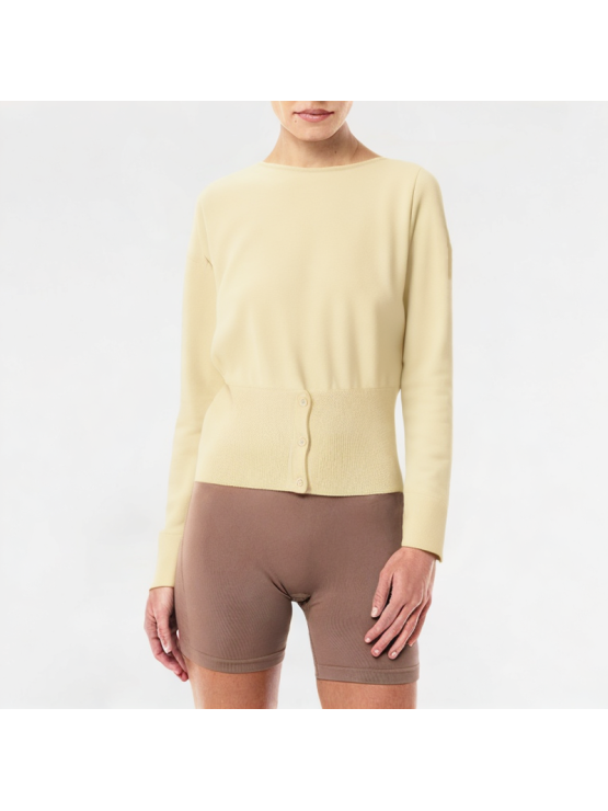 Off-Shoulder Knitted Long-Sleeved Top