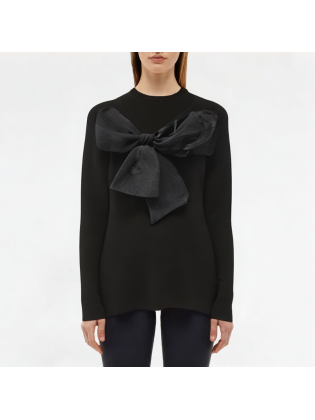 Versatile Large Bow Knitted Long Sleeve