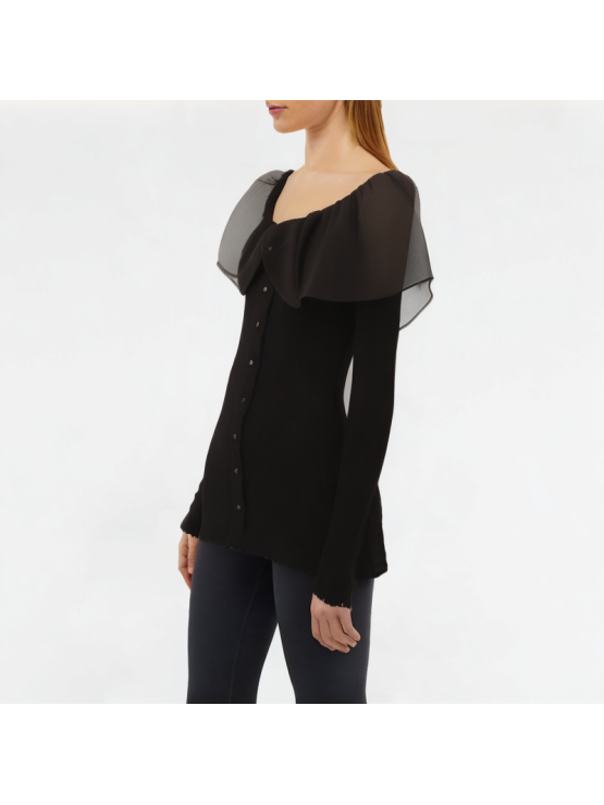 Spring Ruffle Knitted Long Sleeves
