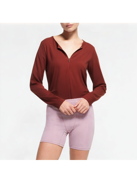 Women's False Two-piece Straight Shoulder Long Sleeve