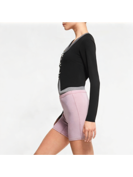 False Two-Piece Splicing V-Neck Long Sleeve