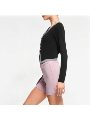 False Two-Piece Splicing V-Neck Long Sleeve