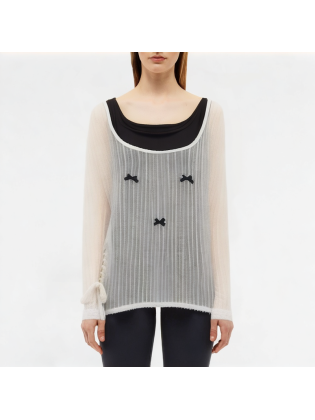 Translucent Splicing Suspender Long Sleeve