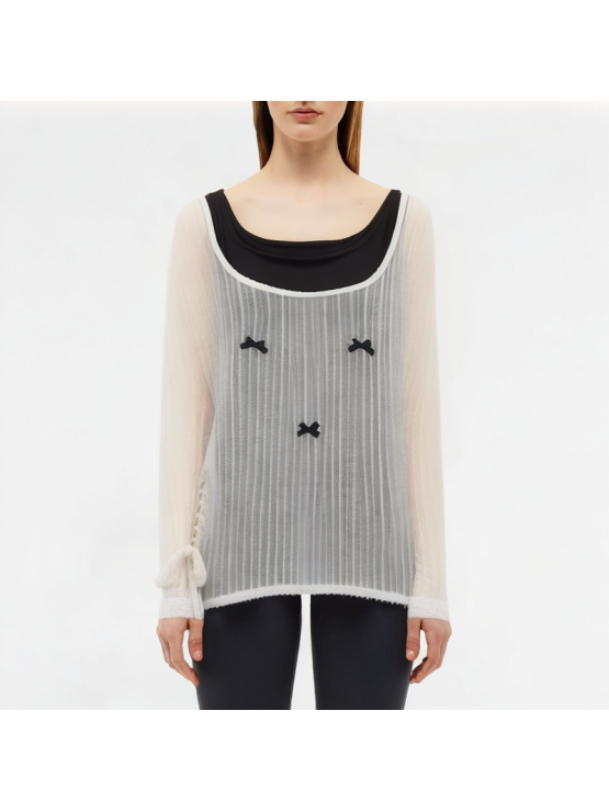 Translucent Splicing Suspender Long Sleeve