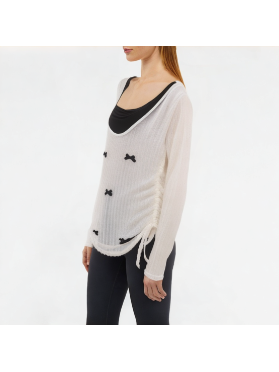 Translucent Splicing Suspender Long Sleeve