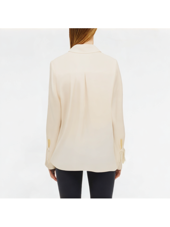 Lace-Up Lapel Shirt Long Sleeve
