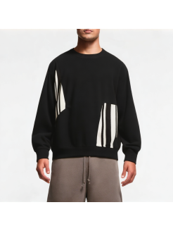 Men's Sweatshirt With Contrasting Stripes