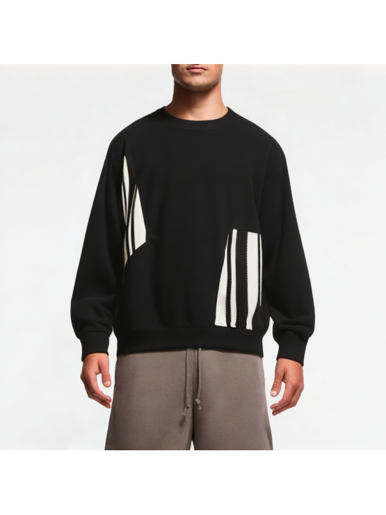 Men's Sweatshirt With Contrasting Stripes