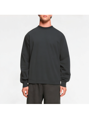 Solid Color Slit Button Pullover Sweatshirt