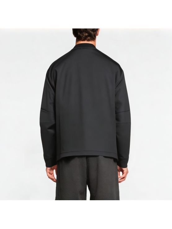 Solid Color Slit Button Pullover Sweatshirt