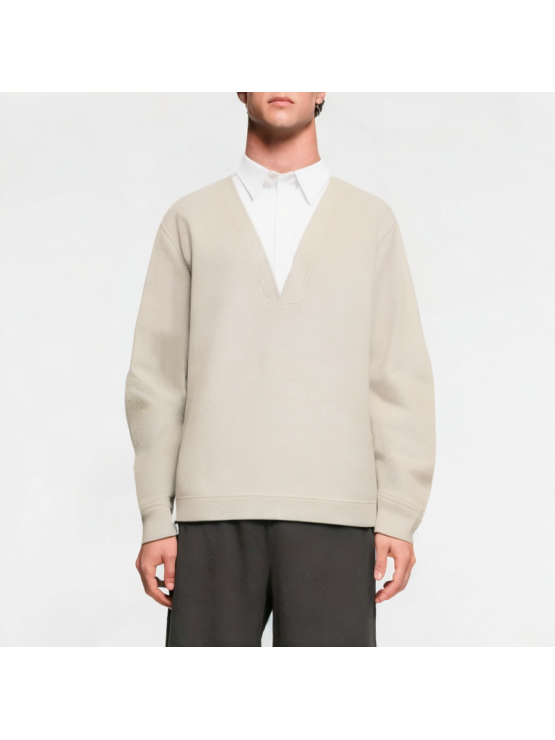 Versatile Pullover Fake Two-Piece Men's Sweatshirt