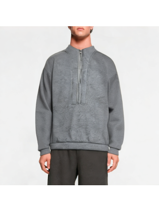 Spring Half-Zip Solid Color Sweatshirt