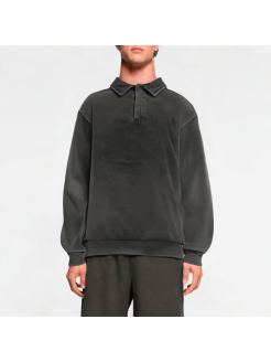 Heavy-Duty Distressed Round-Neck Men's Sweatshirt