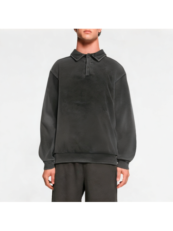 Heavy-Duty Distressed Round-Neck Men's Sweatshirt