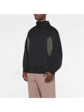 Casual Half-Zip Contrast Collar Sweatshirt