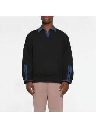 High-Quality Stitching Contrasting Fake Two-Piece Sweatshirt