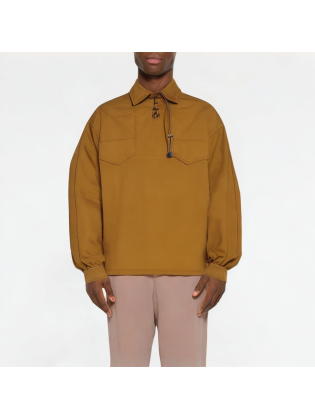 Spring Tie-Cord Lapel Men's Sweatshirt