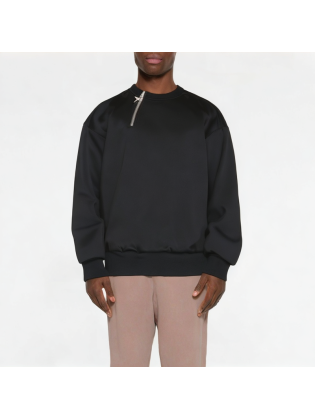 Daily Half-Diagonal Zipper Solid Color Men's Sweatshirt