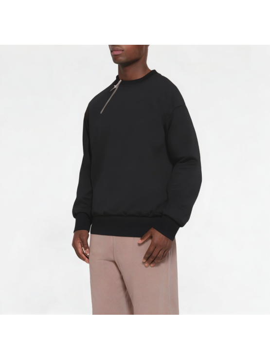 Daily Half-Diagonal Zipper Solid Color Men's Sweatshirt