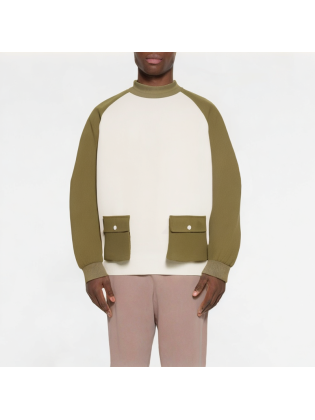 Waffle Contrast Color Sweatshirt