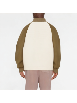 Waffle Contrast Color Sweatshirt