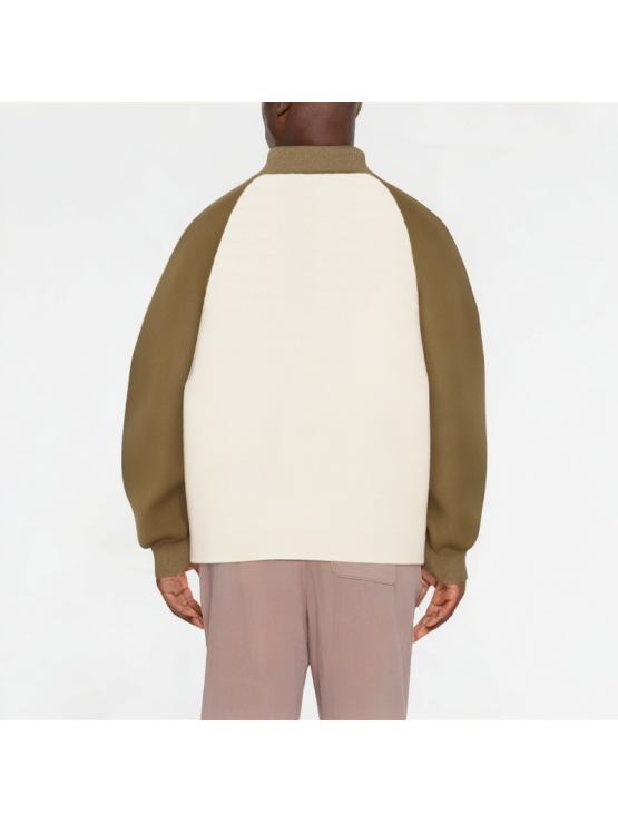 Waffle Contrast Color Sweatshirt