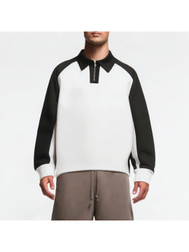 Men's Half-Zip Contrast Raglan Sweatshirt