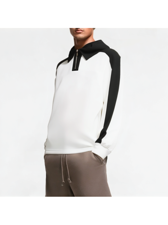 Men's Half-Zip Contrast Raglan Sweatshirt