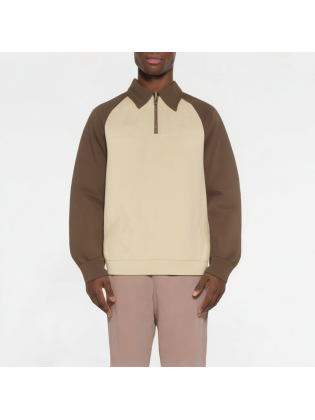 Casual Half-Zip Lapel Color-Blocking Sweatshirt