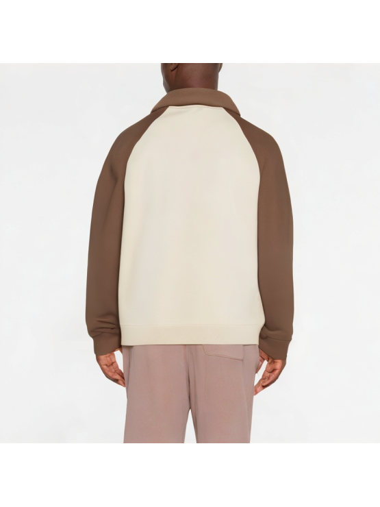 Casual Half-Zip Lapel Color-Blocking Sweatshirt