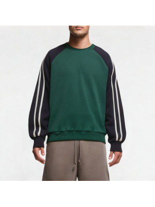 Men's Casual Contrasting Round Neck Sweatshirt
