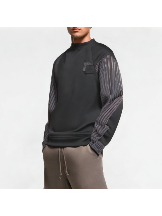 Men's Striped Round Neck Sweatshirt