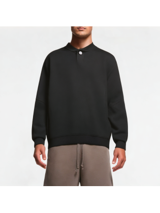 Side Snap Textured Casual Sweatshirt