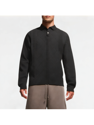 Men's Jacquard Lapel Sweatshirt