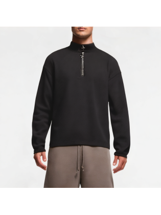 Men's Half-Zip Solid Color Stand-Up Collar Sweatshirt