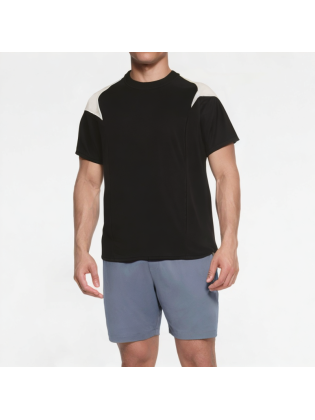 Comfortable Splicing Contrast Color Short Sleeves