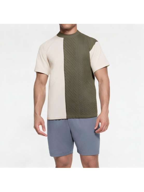 Trendy Irregular Splicing Short Sleeves