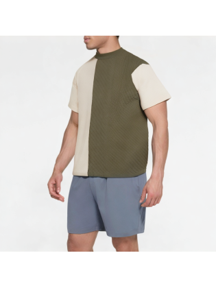 Trendy Irregular Splicing Short Sleeves