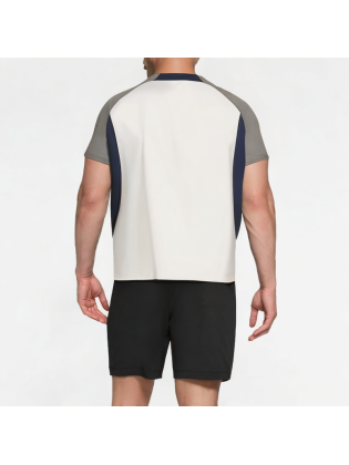 Half-Zip Contrast Sports Short Sleeves