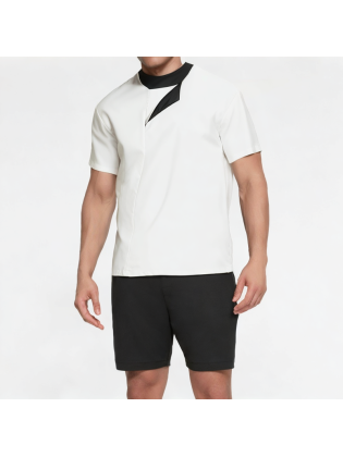High-End Contrasting Collar Short-Sleeved Shirt