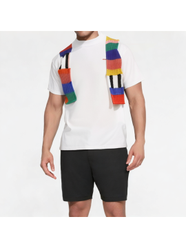 High-End Contrasting Knitted Stitching Round Neck