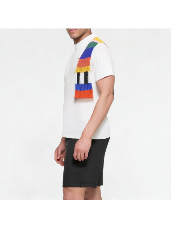 High-End Contrasting Knitted Stitching Round Neck