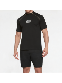 Men's Double Zipper Decorated Short Sleeve