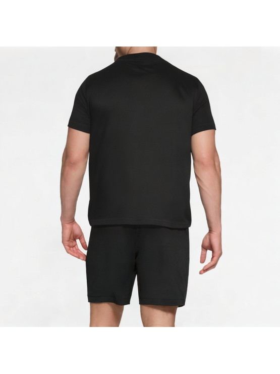 Men's Double Zipper Decorated Short Sleeve