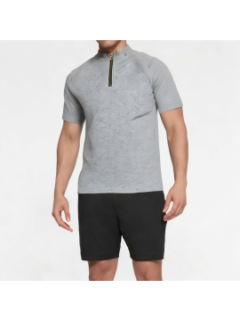 Loose Solid Color Half-Zip Short Sleeves